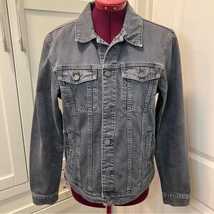 NWOT PULL & BEAR Charcoal 100% Cotton Jean Denim Jacket Size Medium